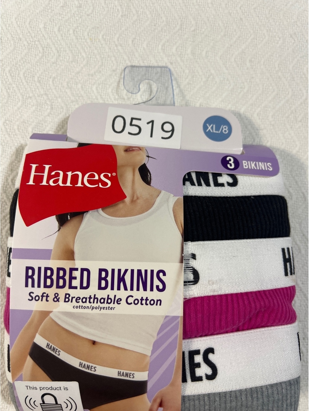 Hanes Ribbed Bikinis Soft & Breathable Cotton Women's Bikini Underwear 3-Pack XL